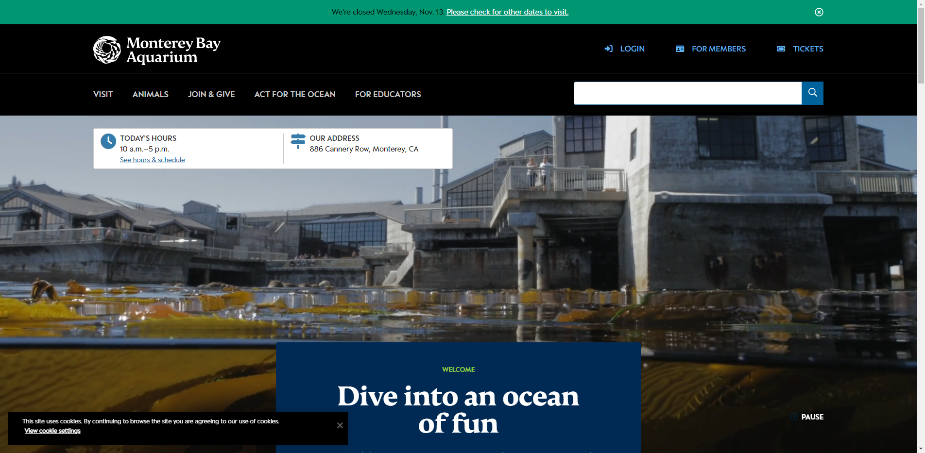 Monterey Bay Aquarium - Marine life educational resources