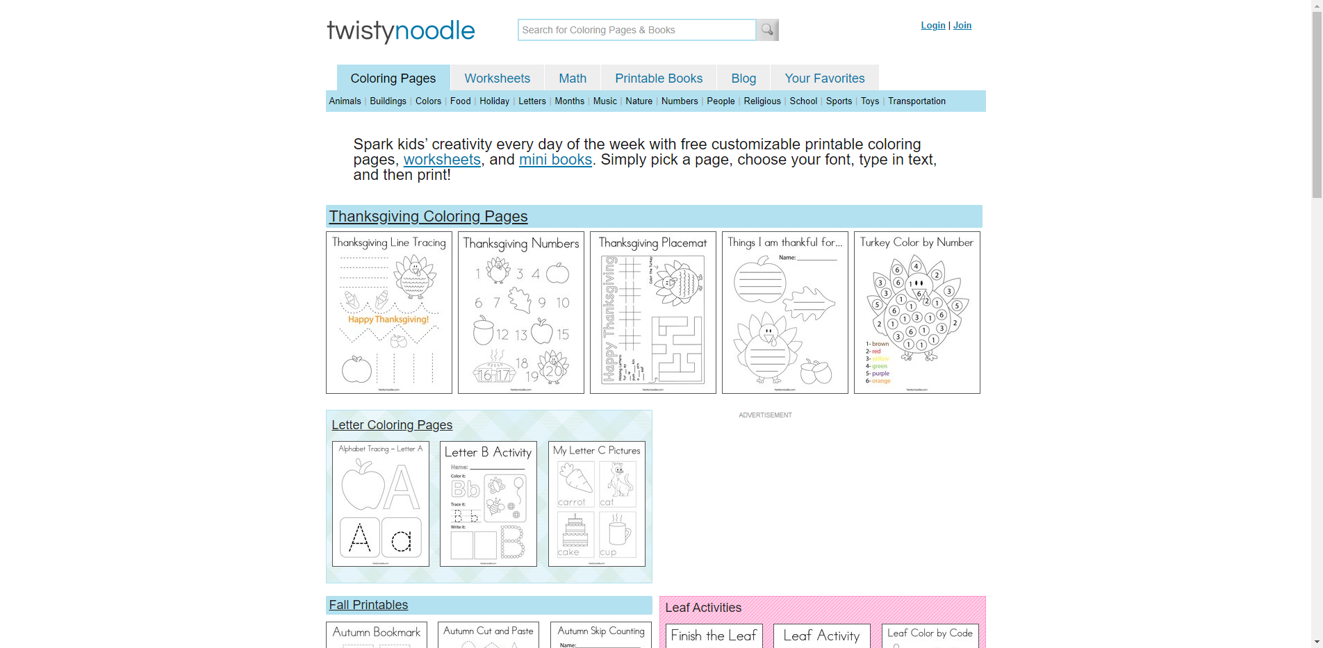 Twisty Noodle - Customizable coloring pages